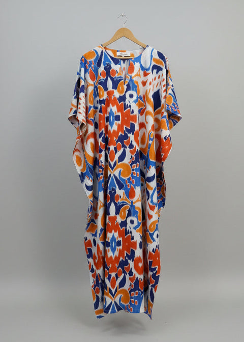 Surya Caftan - Ocean Blue Ikat