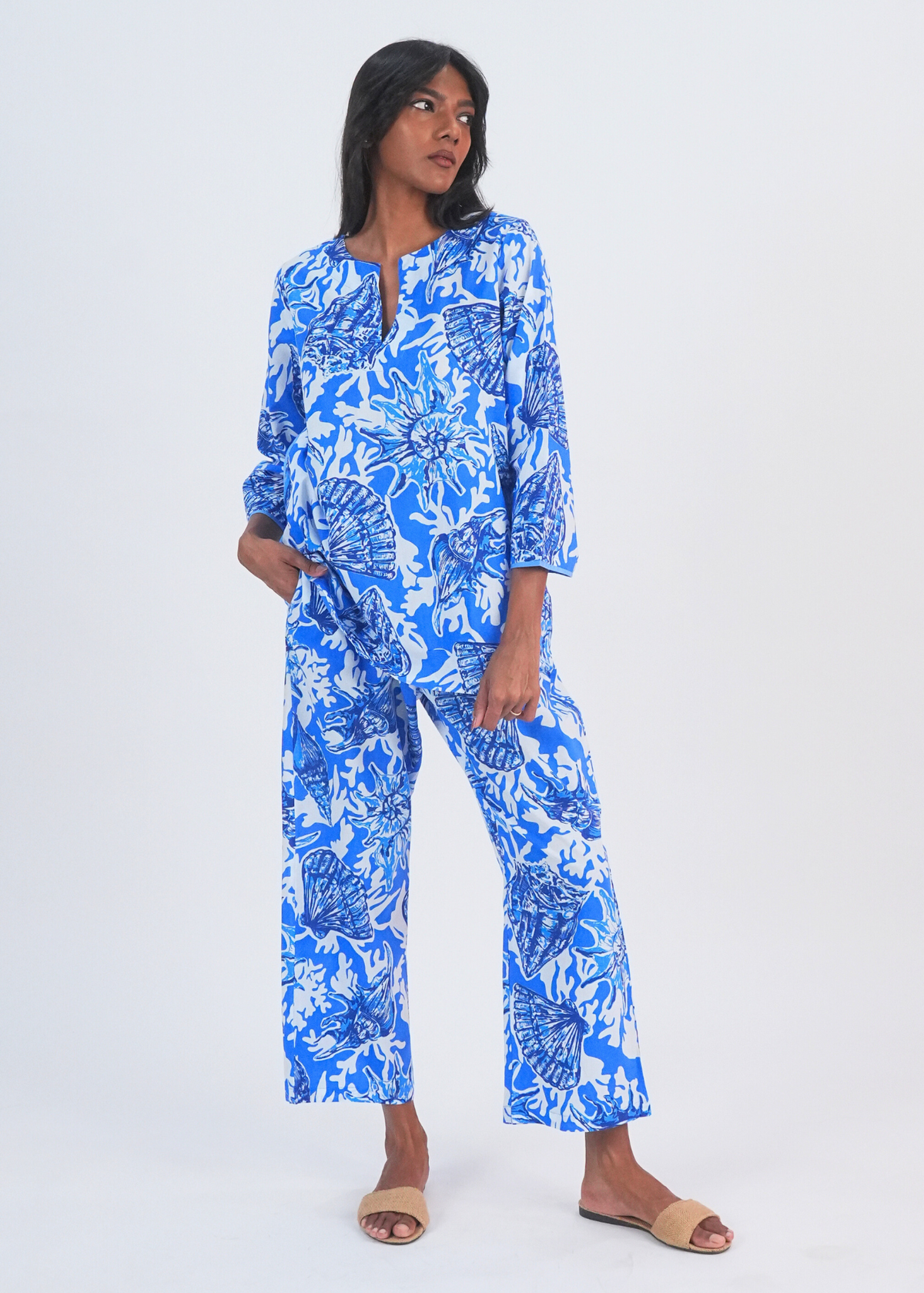 Radha Tunic Set - Bleu Shells