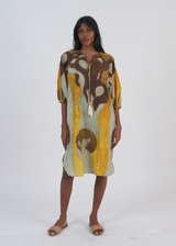 Short Anika Dress - Gold Mural