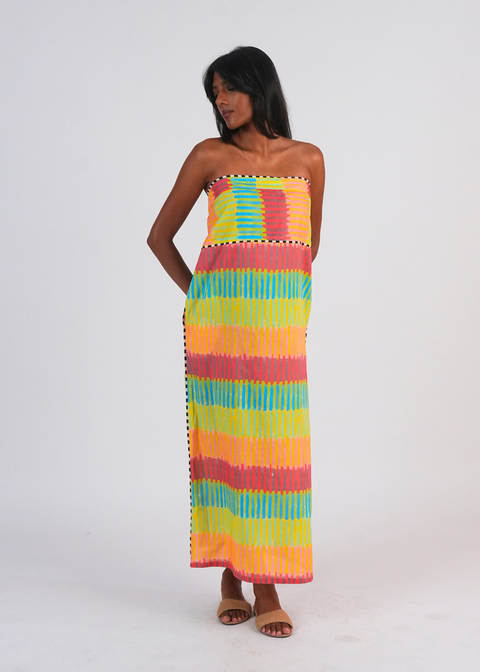 Tube Dress - Broken Stripes