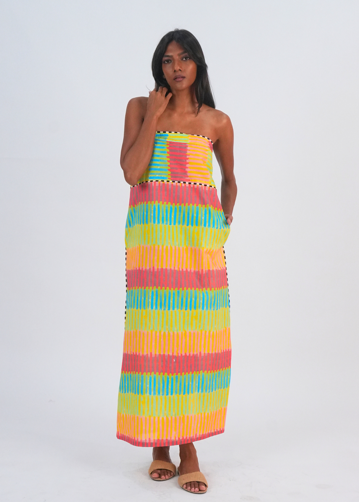 Tube Dress - Broken Stripes