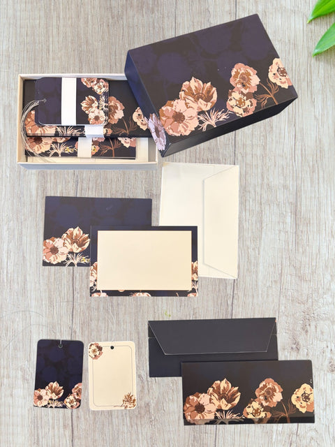 Stationery Gift Box - Midnight Blossoms