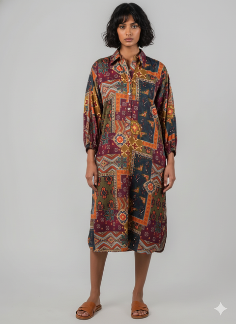 Magyar Sleeve Midi - Collage