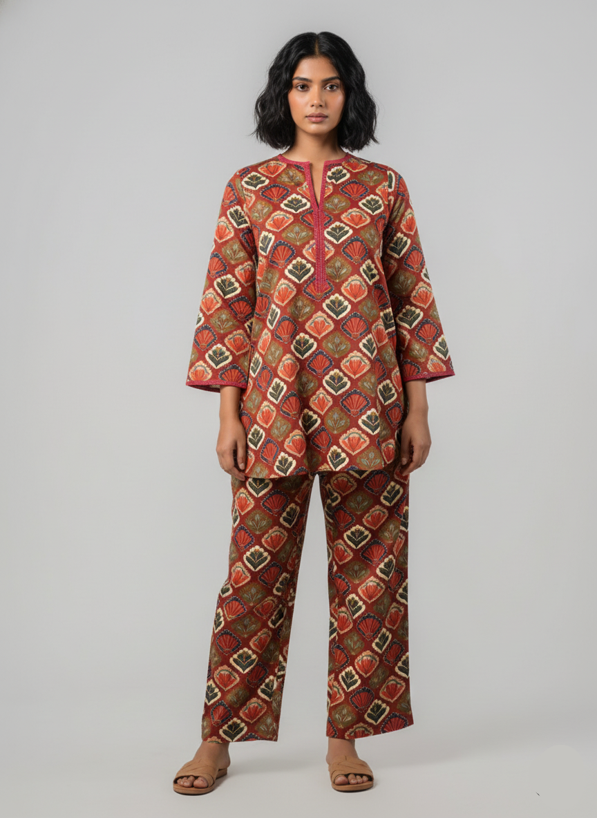 Yashoda Tunic Set - Scallops