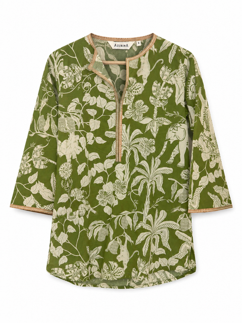 Yashoda Tunic Set - Green Jungle Boogie