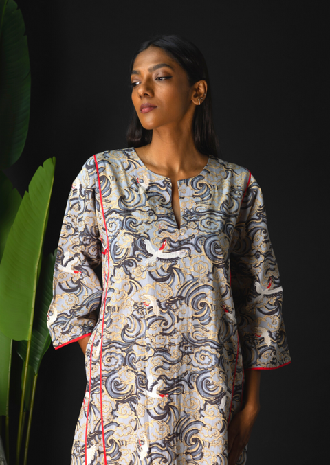 Arya Nightgown - Crayon Cranes