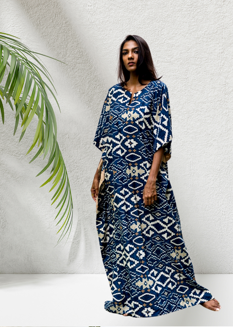 Surya Caftan - Blue Matrix