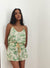Green shadow floral ela shorts for women