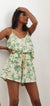 Green shadow floral ela shorts for women