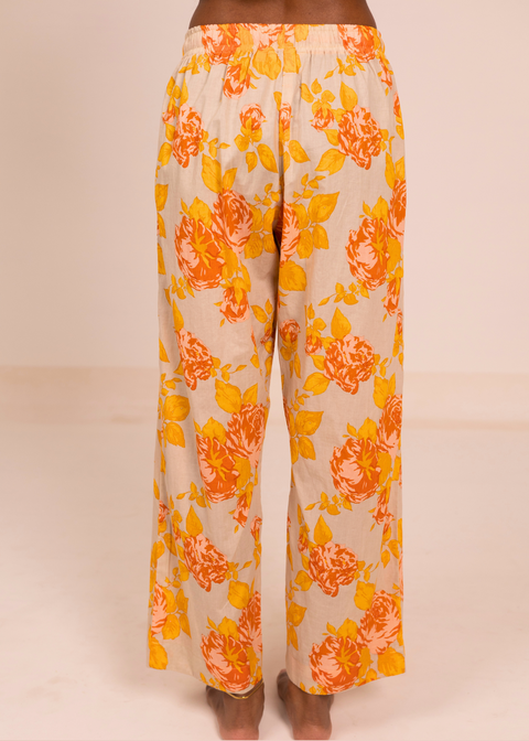 Radha Crop Pant - Blush Roses
