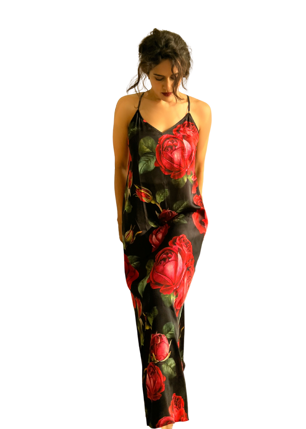Slip Dress- Red Roses