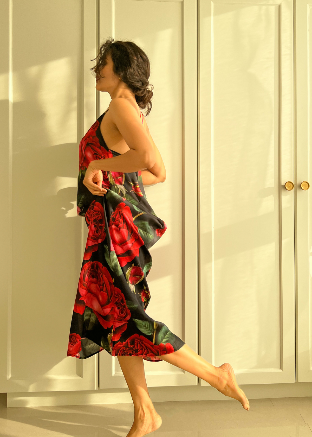 Slip Dress- Red Roses
