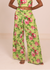 Chhaya Wide Leg Pant - Green Roses