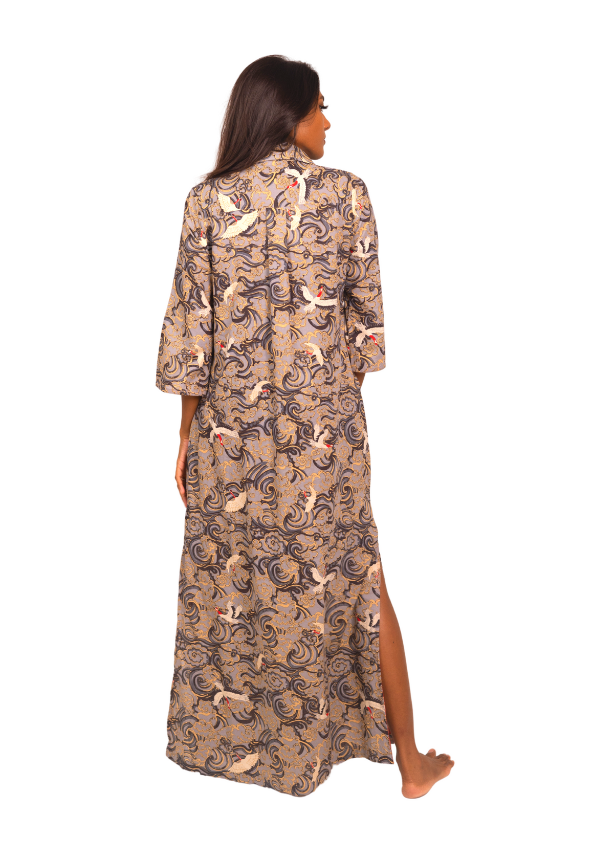 Nikki Lounge Dress - Crayon Cranes