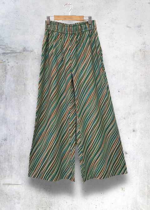 Groovy stripes wide leg pants women